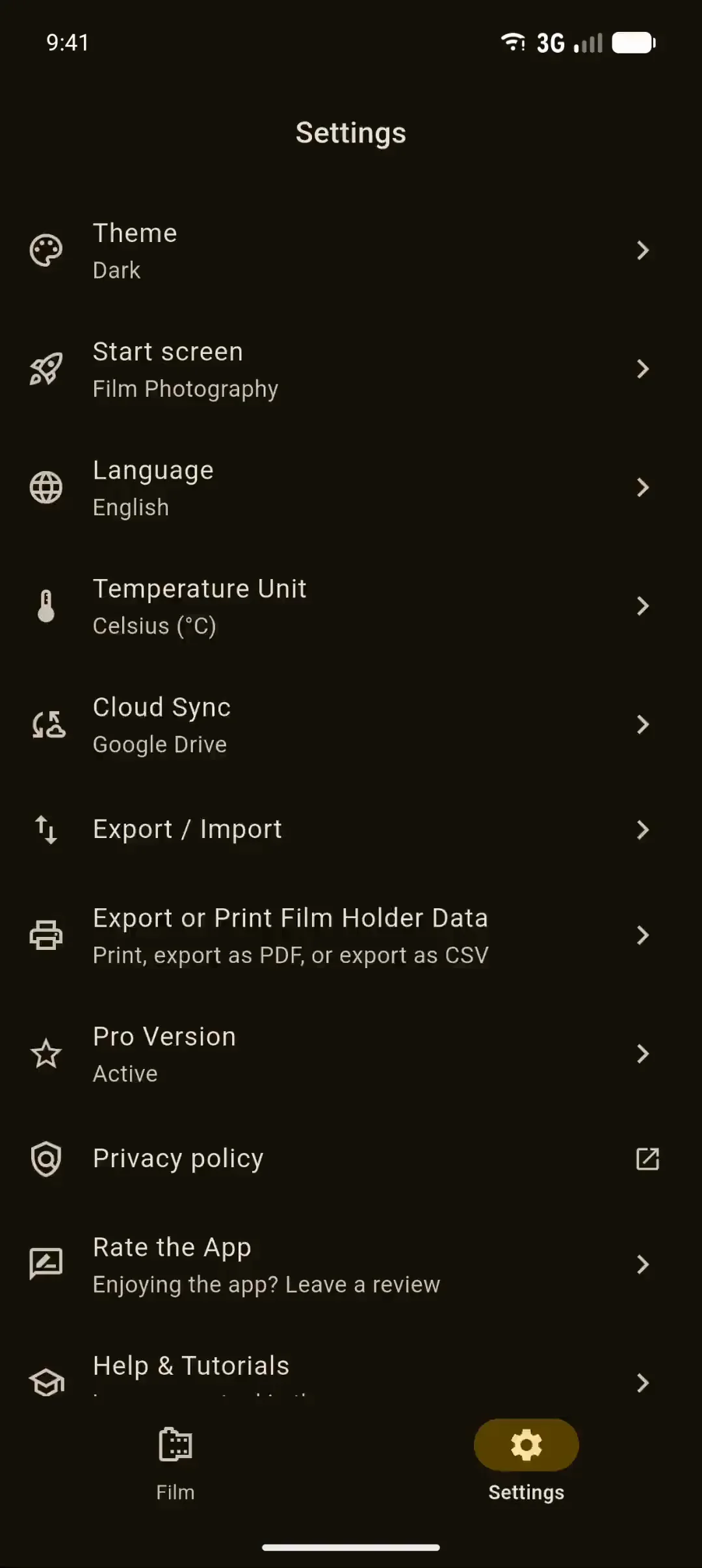 Settings on Android, recorded: the theme switched to light and back to dark.